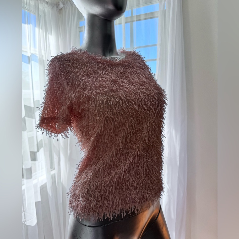 ZARA TRAFALUC SPRING COLLECTION FUZZY  TOP/ MEDIUM/MELON COLOR/  LIKE NEW